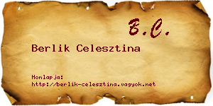 Berlik Celesztina névjegykártya